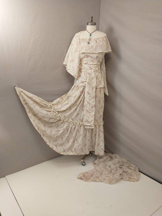 Exceptional Pastel Floral Cotton Maxi Dress Set Vi