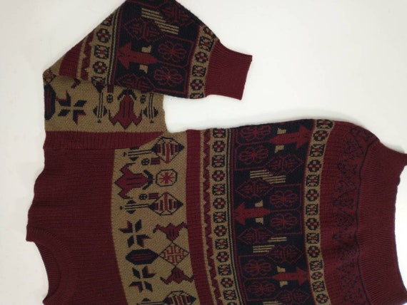 Native Pattern Pullover Wool Sweater by dHomme D'… - image 9