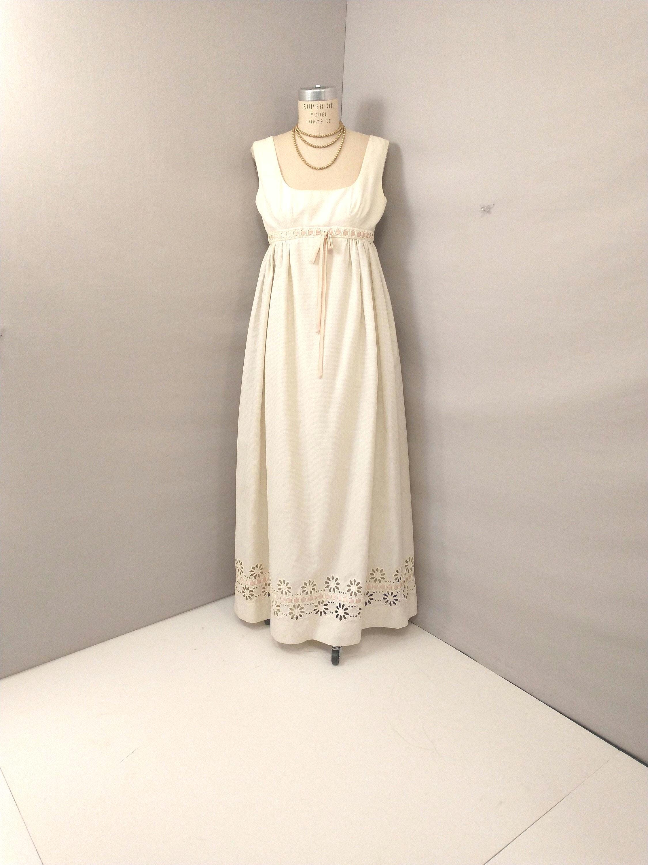 Regency Empire Gown Designer Dress Vintage 70s Long Formal Evening Party Maxi Seventies Anne Fogarty for Lord & Taylor Sweet Feminine