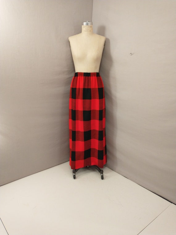 Bontwit Teller Red Plaid Skirt Vintage 80's Tradit