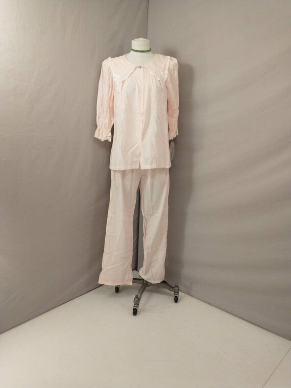 Feminine Pink Cotton Pajama's Vintage Deadstock 80