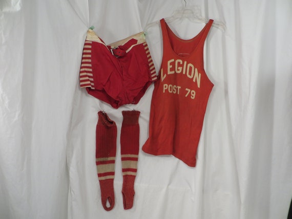 1930's Basketball Antique Athletic Uniform Tank a… - image 1