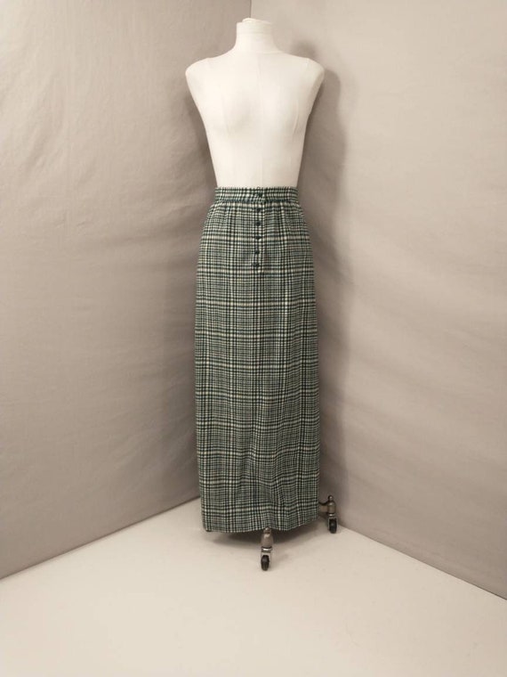 Green & White Wool Floor Length Pendleton Made in 