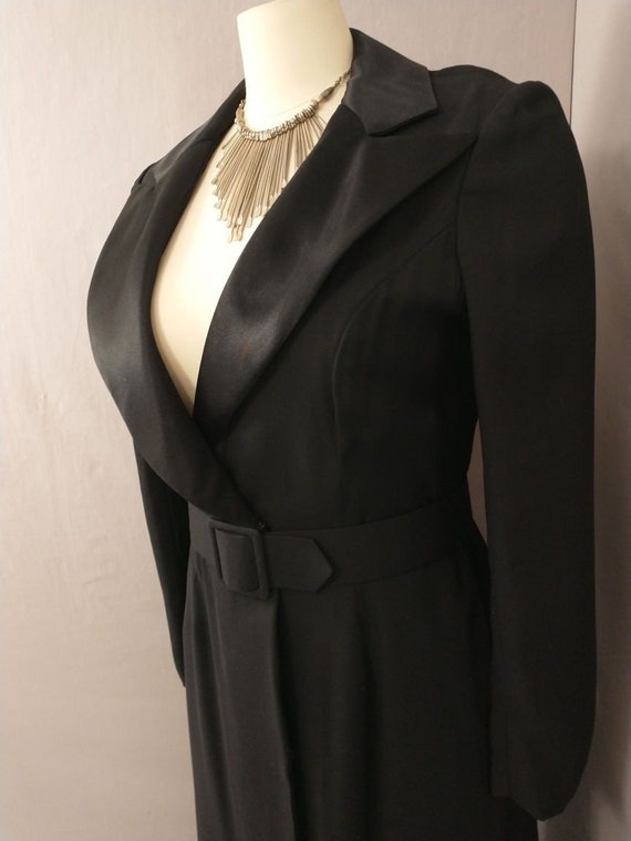 Estevez Tuxedo Dress Vintage 80s Designer Maxi Cl… - image 3