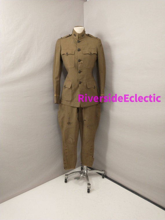 WWI Vintage US Military Uniform Named Original Dou