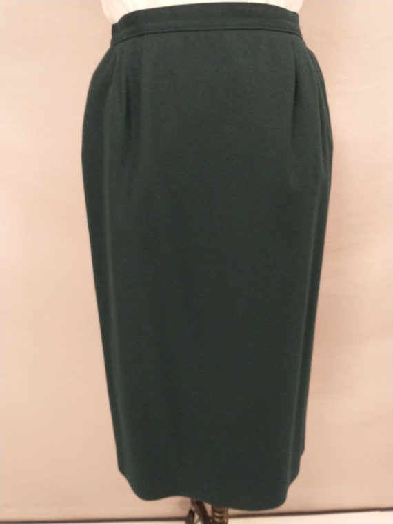 Dark Green Wool Midi Skirt Pendleton Made in USA … - image 5