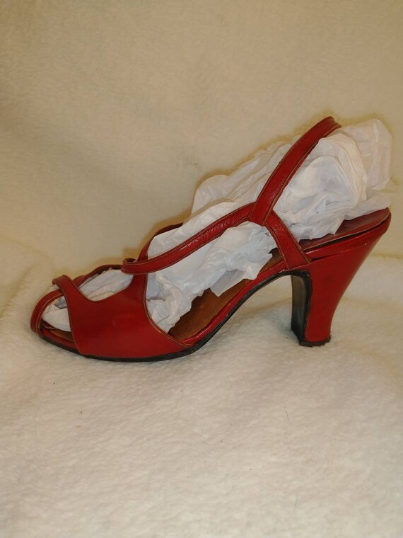 30's 40's Strappy Shoes Heels Vintage Thirty's Fo… - image 7