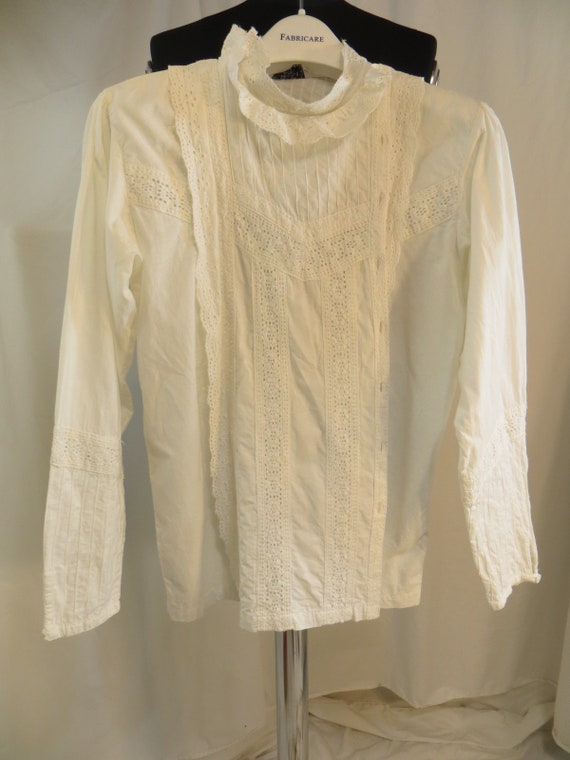 Vintage 60's - 70's Indian Top Classic White Cott… - image 10