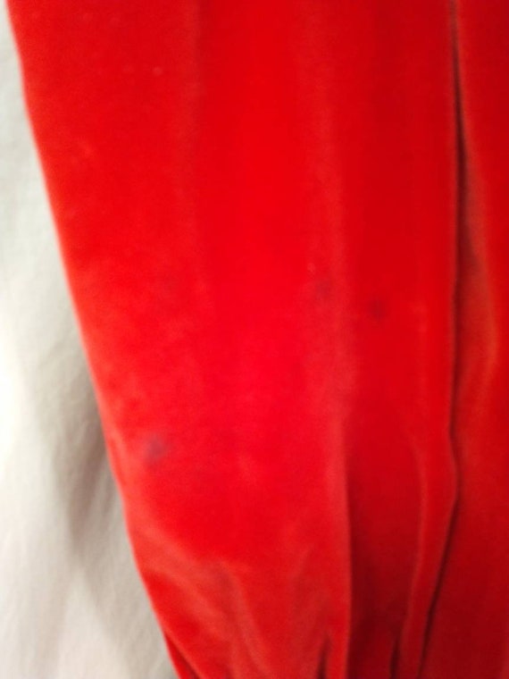 Red Velvet Vintage 80's Dress One of a Kind Handm… - image 6