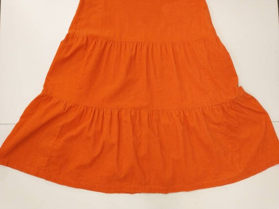 Exceptional Orange Cotton Corduroy Maxi Dress Vin… - image 10