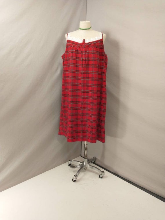 Ireland Lee Valley Soft Cotton Red Plaid Nightgow… - image 1