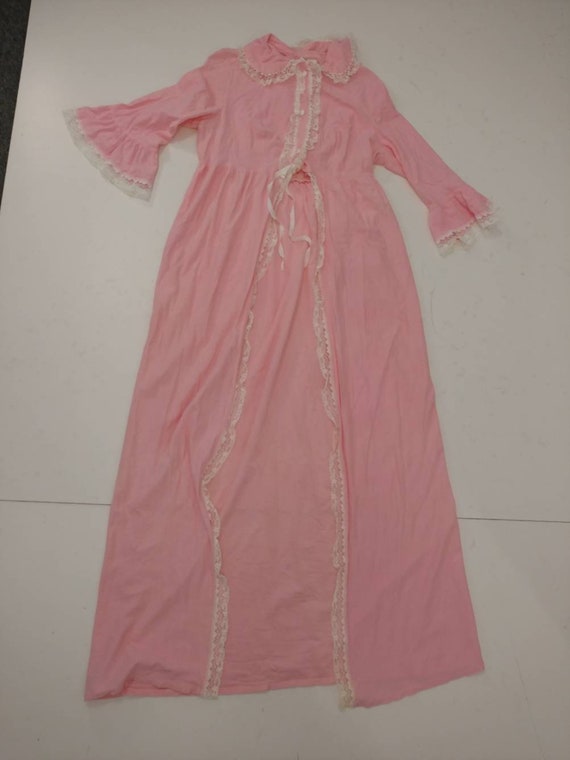 60's Pink Robe Feminine Vintage Sixties Made in U… - image 10