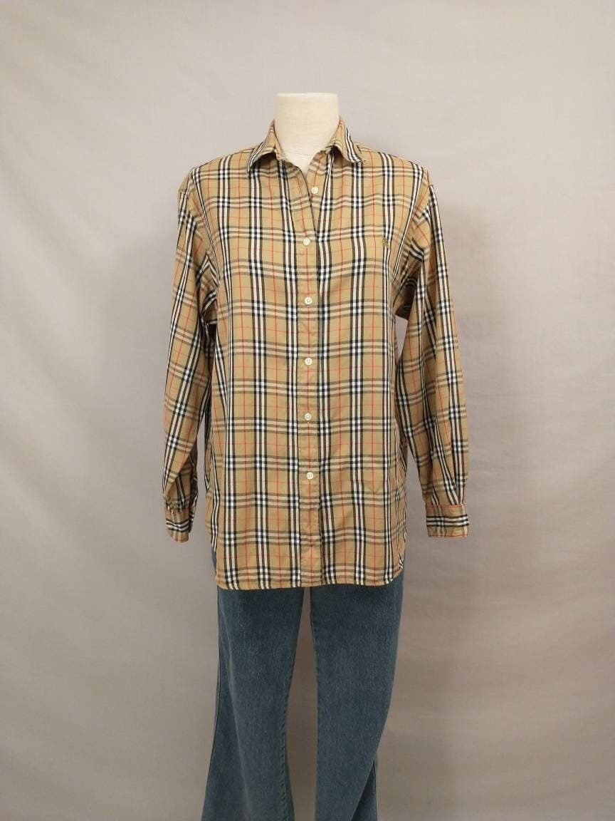 Authentic BURBERRY NOVA CHECK Plaid Cotton Shirt Sz 41 M~L Men