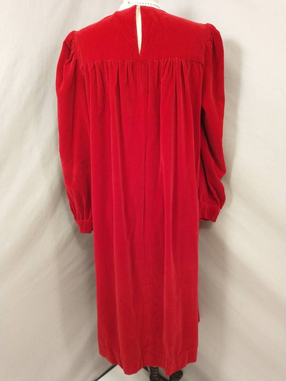 Red Velvet Vintage 80's Dress One of a Kind Handm… - image 5