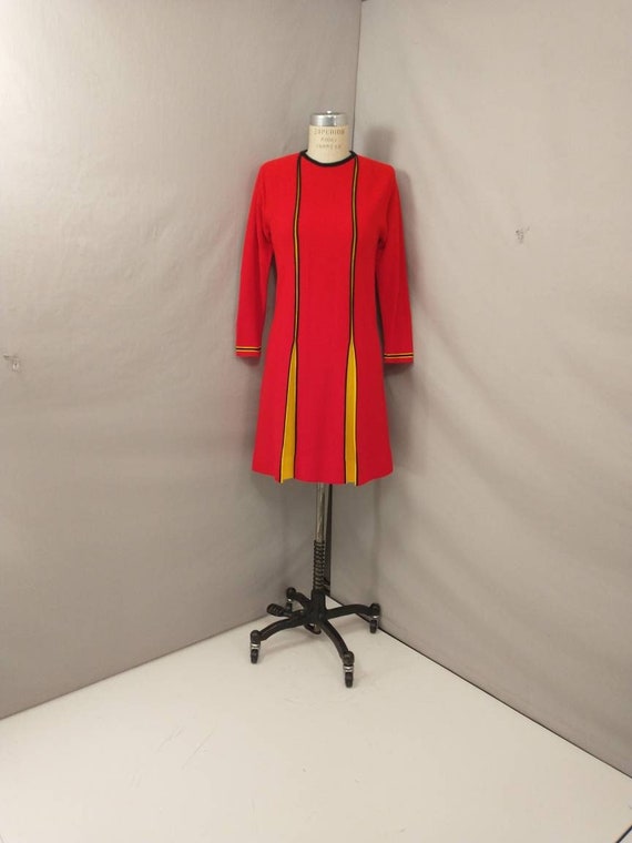 bright red sweater dress