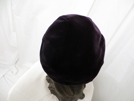 Purple Velvet Cap Vintage 50's by Suzy Use as Fas… - image 3