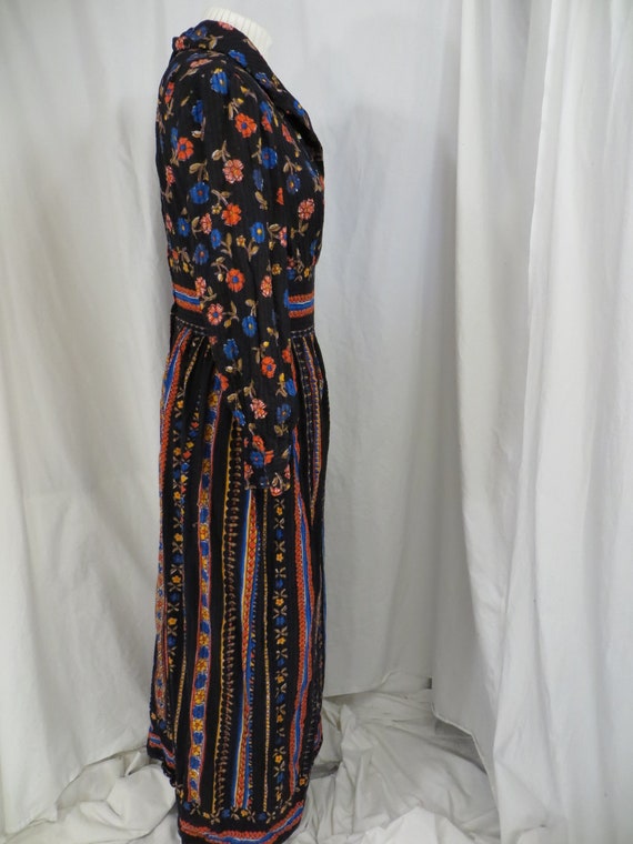 Prairie Dress Black & Colorful Floral Feminine Ma… - image 4