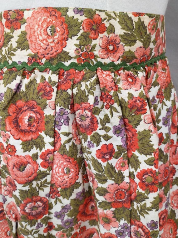 Seventies Floral Print Maxi Skirt Handmade Bright… - image 3