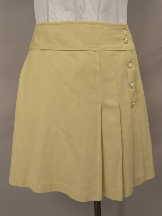 Vintage Yellow Short Golf or Tennis Skirt 1970's … - image 2