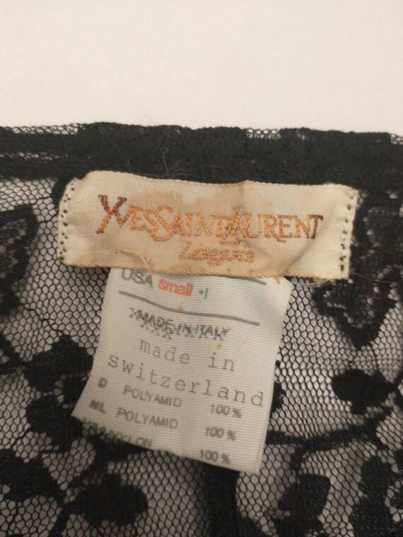 Yves Saint Laurent 80's Deadstock Black Lace Loun… - image 9