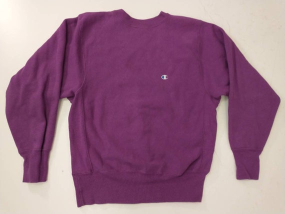 Champion Reverse Weave Sweatshirt Vintage 90 s Grape Plum Purple 90 Cotton Made in USA Athletic Wear Sportswear Crew Neck Etsy