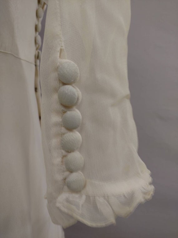 Seventies Vintage Wedding Gown Ivory Cream Ecru S… - image 6