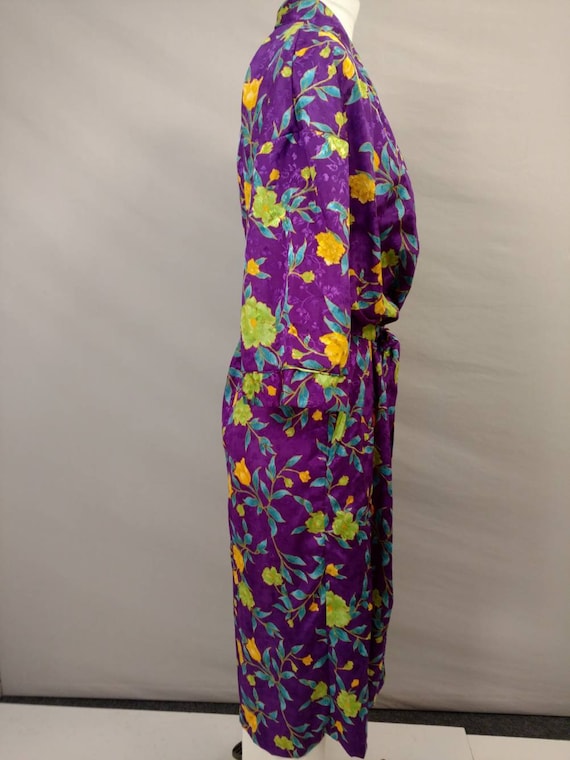 Purple Floral Robe Vintage Lord & Taylor Long Tra… - image 3