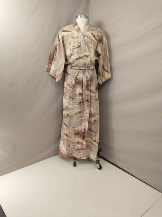 Vintage Japanese Cotton Robe Men's - Unisex Kimon… - image 1