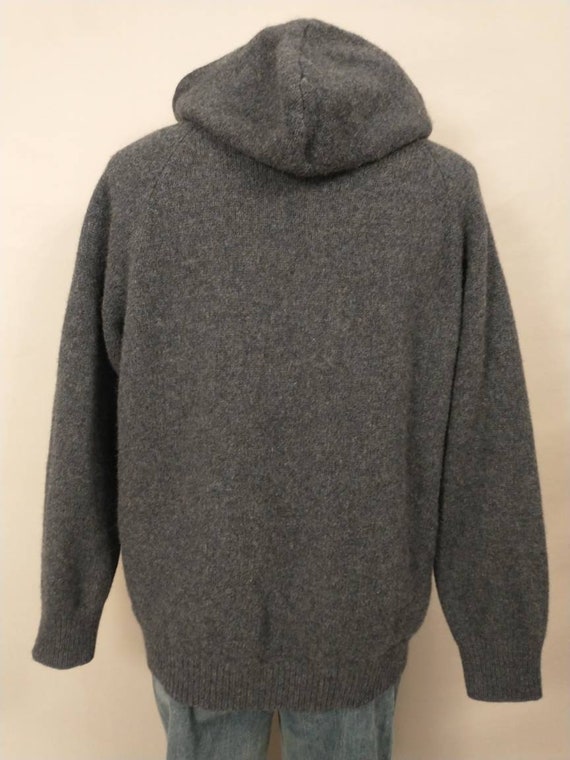 Hoodie Knit Sweater Blue Gray Heather Vintage J C… - image 4