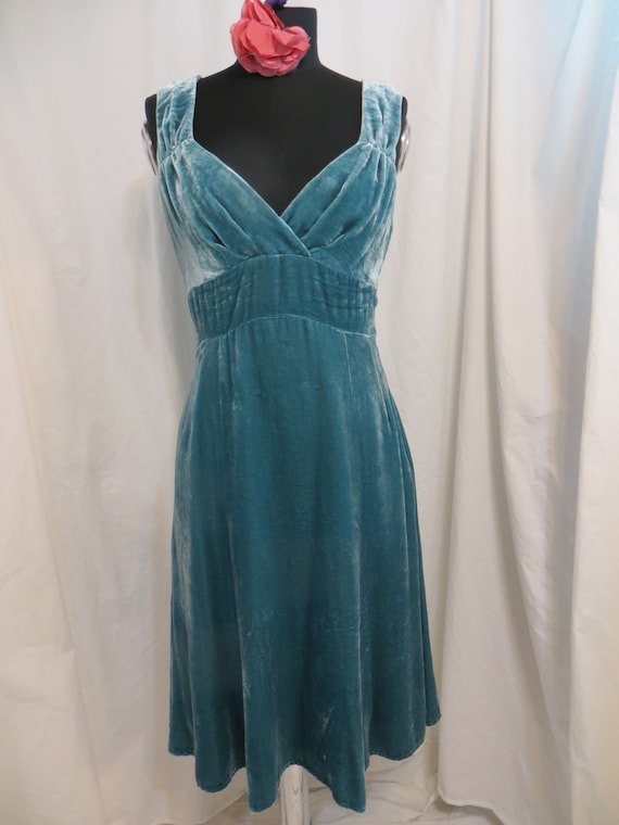 Aqua blue shop velvet dress