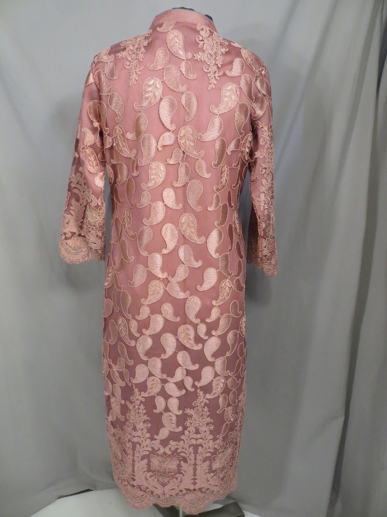 Rose Lace Overlay Indian Tunic Top Handmade India Unique Gorgeous Sm Med Dark Pink Ethnic Kurta Kurti Vintage