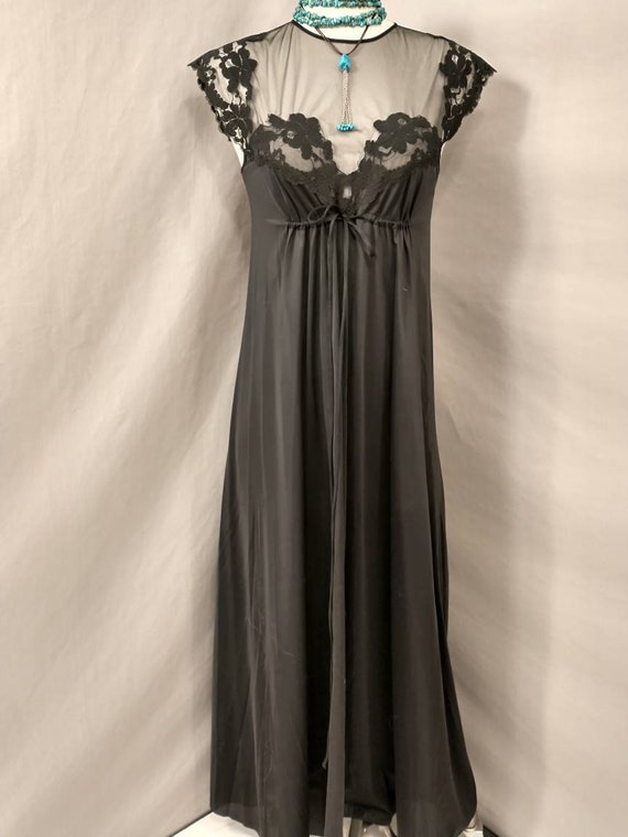 Elegant & Sexy Black Negligee Vintage 80's Sexy F… - image 2