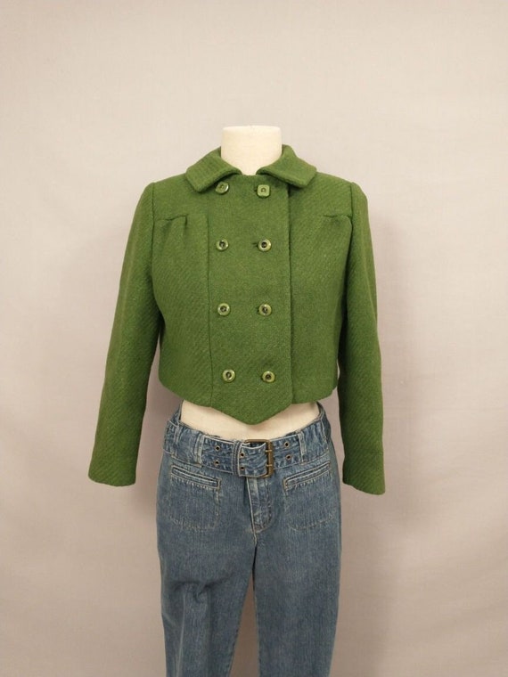 Grass Green 50's Wool Crop Jacket Classic Vintage 