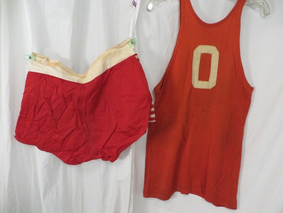 1930's Basketball Antique Athletic Uniform Tank a… - image 2