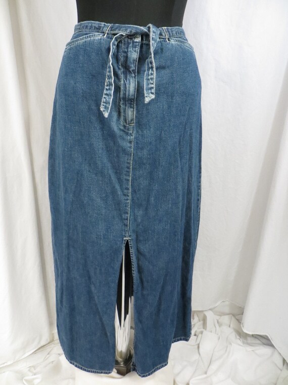 jean skirt with tie