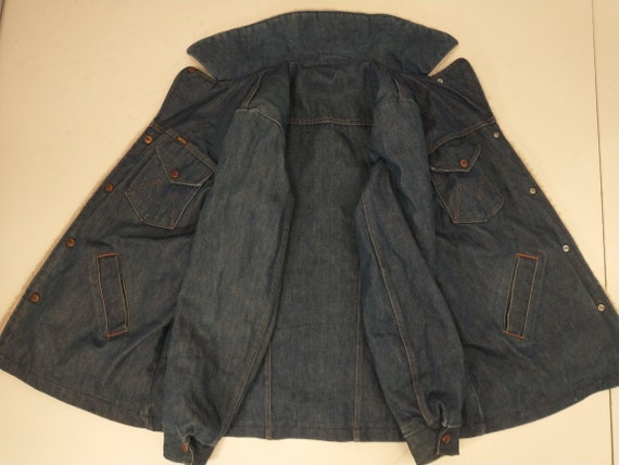 Vintage Denim Chore Jacket Faux Fleece Lined Vint… - image 8
