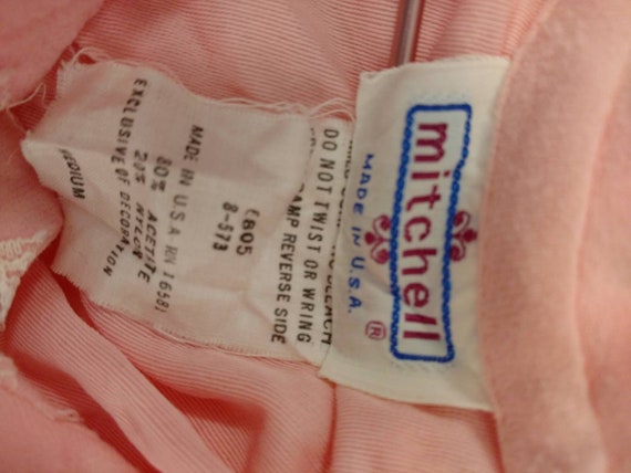 60's Pink Robe Feminine Vintage Sixties Made in U… - image 7