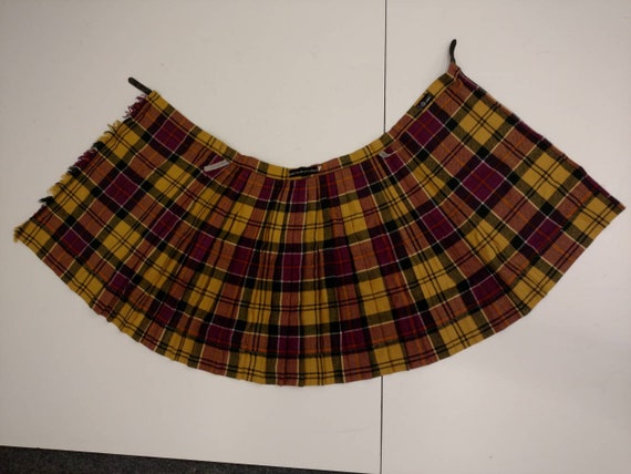 Short Plaid Kilt Wool Pleated Skirt Vintage 80's … - image 6