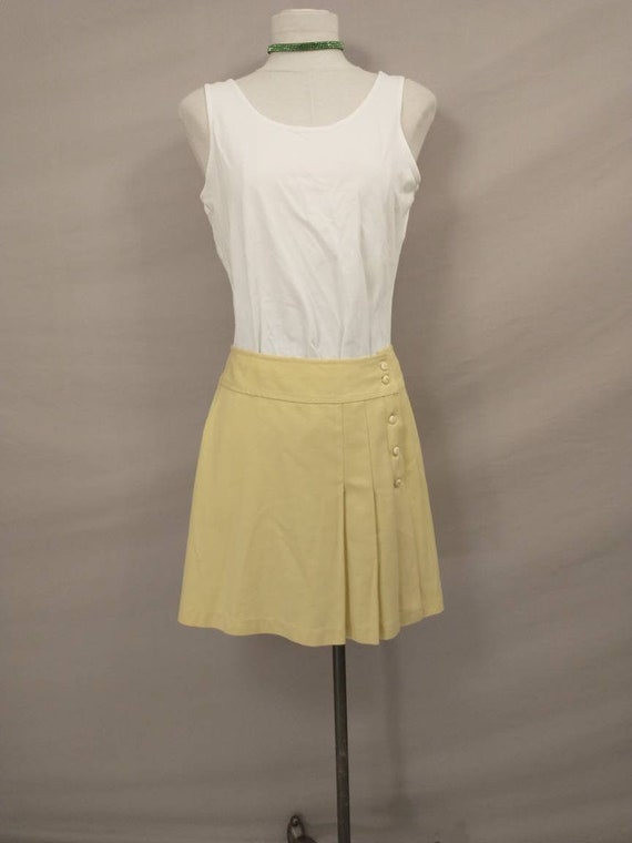 Vintage Yellow Short Golf or Tennis Skirt 1970's … - image 1