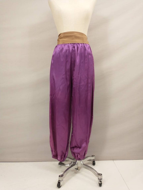 Purple Satin Harem Pants Vintage 80's Costume Arab