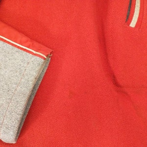 Vintage Red & Gray Wool Varsity Jacket Coat American University Sportswear Classic Unisex Outdoor Sporting 50s possible 40s image 10