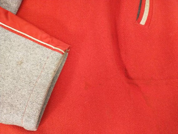 Vintage Red & Gray Wool Varsity Jacket Coat Ameri… - image 10