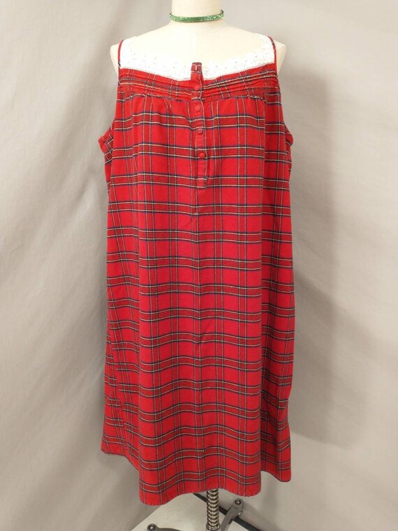 Ireland Lee Valley Soft Cotton Red Plaid Nightgow… - image 2