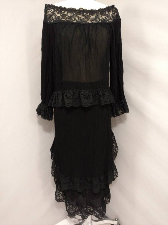 Black Lace Skirt Set for Gypsy or Witch Costume o… - image 2