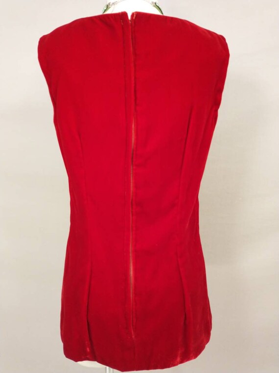 Vintage Red Velvet Top Women's Vintage 60's Femin… - image 5