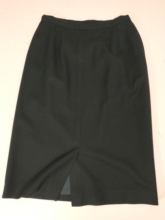 Dark Green Wool Midi Skirt Pendleton Made in USA … - image 9