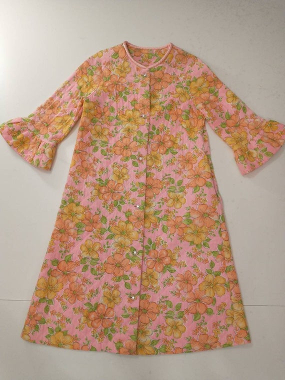 Bright Flower Power Quilted Robe Colorful & Brigh… - image 8