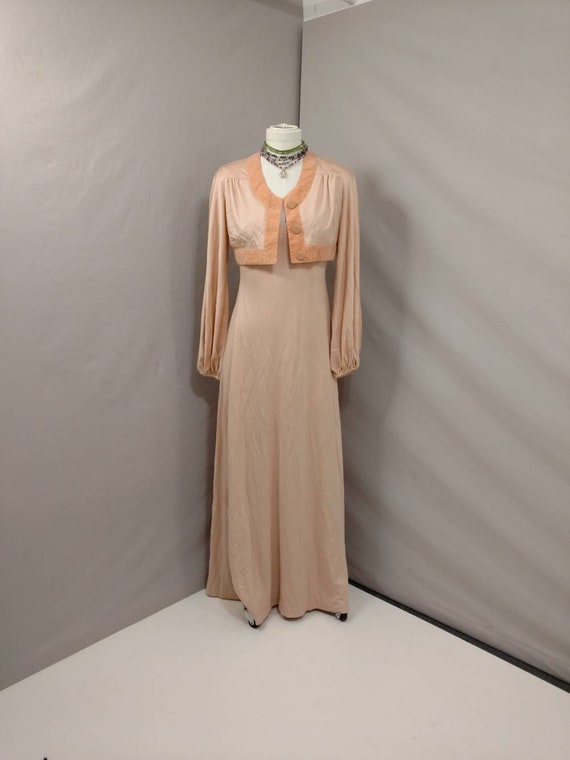 Peach Sixties Maxi Dress Set MS Arpeja Feminine A… - image 1
