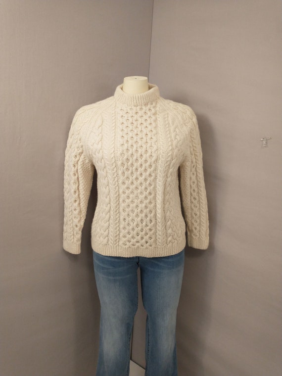 Alana Hand Knit Irish Vintage 90s Sweater Traditi… - image 1