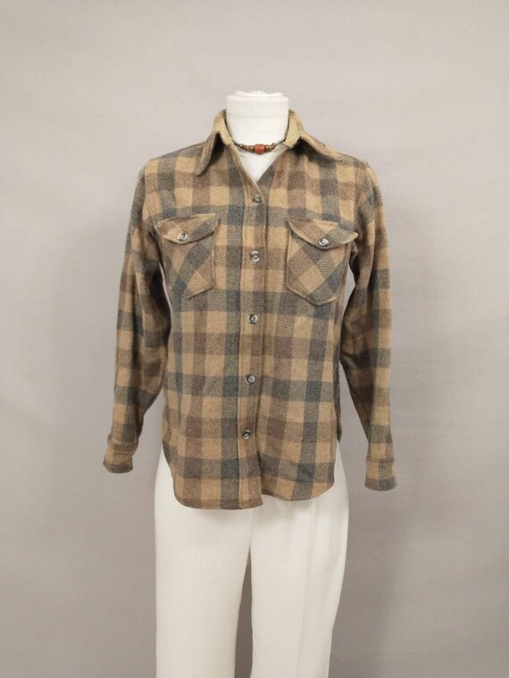 Woolrich Plaid Wool Shirt Jacket Womens 